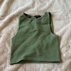 Green high neck seamless forever 21 tank top